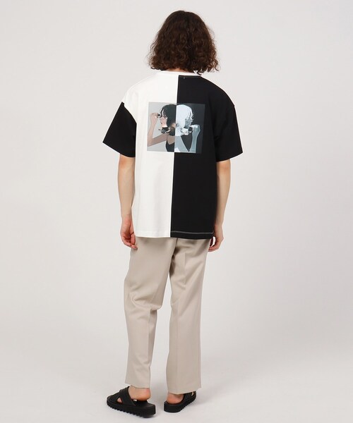 tk.TAKEO KIKUCHI(ティーケータケオキクチ)の「◆凪 × tk.TAKEO KIKUCHI「口紅を塗る女の子」Tシャツ(Tシャツ/カットソー・メンズ・ブラック/オフホワイト/ホワイト系7・01/02/03)」の14枚目の写真