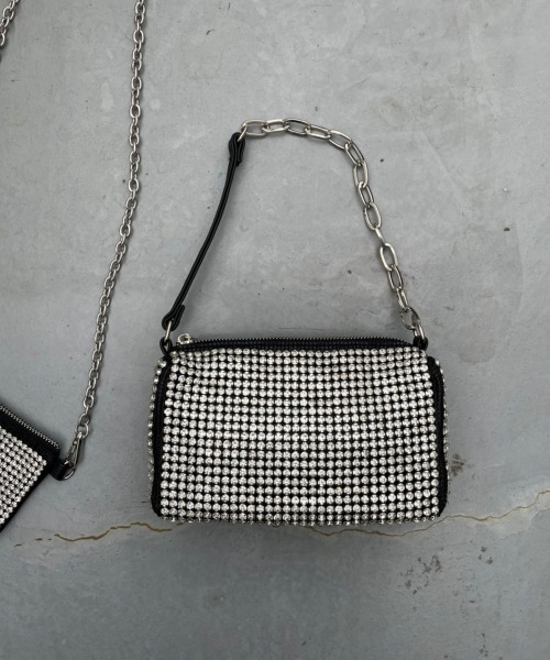 FIG&VIPER（フィグアンドバイパー）の「ラインストーンショルダーミニBAG（ショルダーバッグ・レディース・ブラック・FREE）」の2枚目の写真