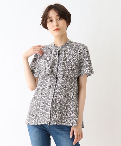 DRESKIP（ドレスキップ）の「◆ラッフルカラーブラウス（シャツ/ブラウス・レディース・オフホワイト/ネイビー系/マスタード・03/02）」の3枚目の写真