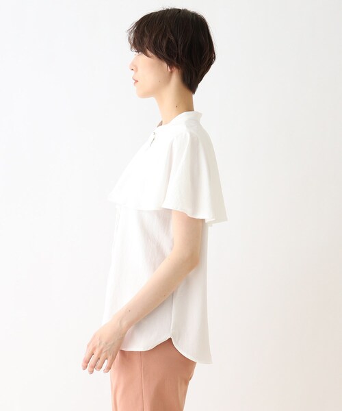 DRESKIP（ドレスキップ）の「◆ラッフルカラーブラウス（シャツ/ブラウス・レディース・オフホワイト/ネイビー系/マスタード・03/02）」の5枚目の写真