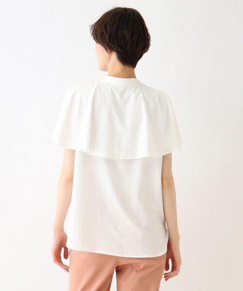 DRESKIP（ドレスキップ）の「◆ラッフルカラーブラウス（シャツ/ブラウス・レディース・オフホワイト/ネイビー系/マスタード・03/02）」の6枚目の写真