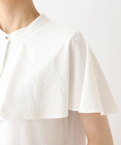 DRESKIP（ドレスキップ）の「◆ラッフルカラーブラウス（シャツ/ブラウス・レディース・オフホワイト/ネイビー系/マスタード・03/02）」の8枚目の写真