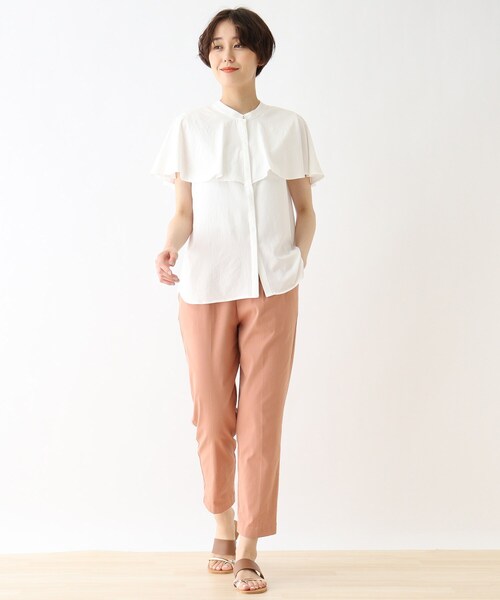 DRESKIP（ドレスキップ）の「◆ラッフルカラーブラウス（シャツ/ブラウス・レディース・オフホワイト/ネイビー系/マスタード・03/02）」の11枚目の写真