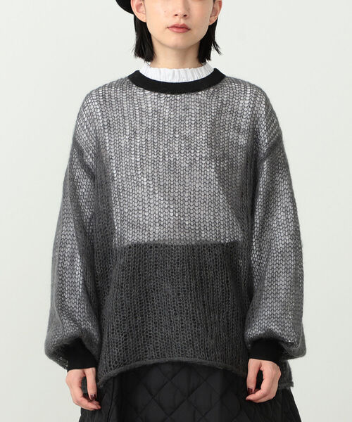 CAROLINA GLASER（カロリナ グレイサー）の「CAROLINA GLASER / メッシュ ニット（ニット/セーター・レディース・ブラック/チャコールグレー・ONE SIZE）」の17枚目の写真