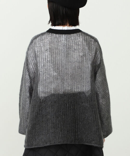 CAROLINA GLASER（カロリナ グレイサー）の「CAROLINA GLASER / メッシュ ニット（ニット/セーター・レディース・ブラック/チャコールグレー・ONE SIZE）」の12枚目の写真