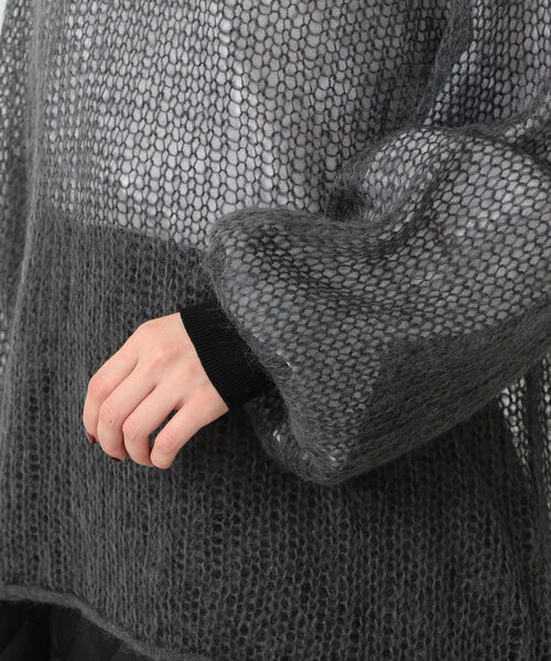 CAROLINA GLASER（カロリナ グレイサー）の「CAROLINA GLASER / メッシュ ニット（ニット/セーター・レディース・ブラック/チャコールグレー・ONE SIZE）」の6枚目の写真