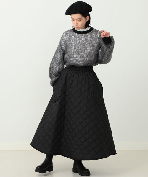 CAROLINA GLASER（カロリナ グレイサー）の「CAROLINA GLASER / メッシュ ニット（ニット/セーター・レディース・ブラック/チャコールグレー・ONE SIZE）」の4枚目の写真