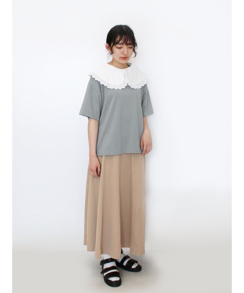 ehka sopo（エヘカソポ）の「ツイルフレアスカート（スカート・レディース・ベージュ/パープル/キナリ・ﾌﾘ-）」の6枚目の写真