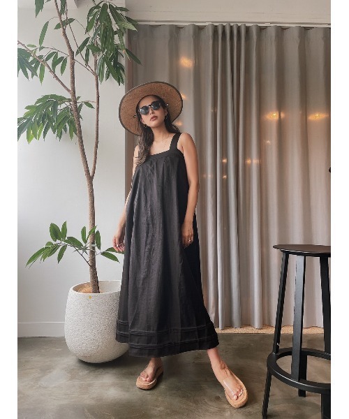 TRUNC（トランクエイティーエイト）の「Pin Tuck OnePiece（ワンピース・レディース・ブラック/ベージュ・FREE）」の19枚目の写真