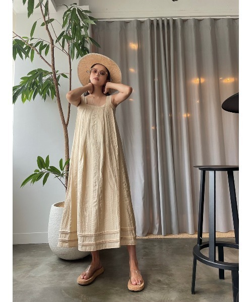 TRUNC（トランクエイティーエイト）の「Pin Tuck OnePiece（ワンピース・レディース・ブラック/ベージュ・FREE）」の9枚目の写真