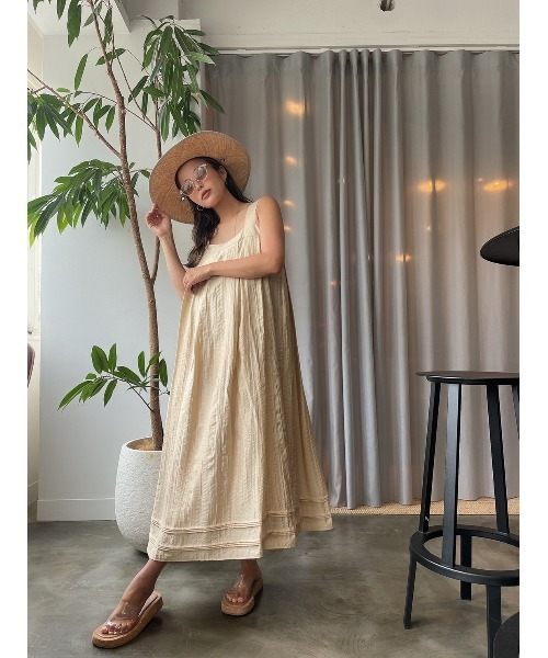 TRUNC（トランクエイティーエイト）の「Pin Tuck OnePiece（ワンピース・レディース・ブラック/ベージュ・FREE）」の15枚目の写真