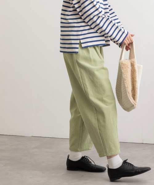 POU DOU DOU(プードゥドゥ)の「コーデュロイタックパンツ(その他パンツ・レディース・ライトグレー/アイボリー/ミント・3)」の5枚目の写真