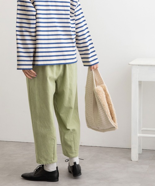 POU DOU DOU(プードゥドゥ)の「コーデュロイタックパンツ(その他パンツ・レディース・ライトグレー/アイボリー/ミント・3)」の7枚目の写真