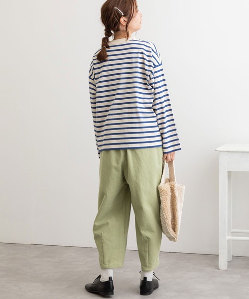 POU DOU DOU(プードゥドゥ)の「コーデュロイタックパンツ(その他パンツ・レディース・ライトグレー/アイボリー/ミント・3)」の6枚目の写真