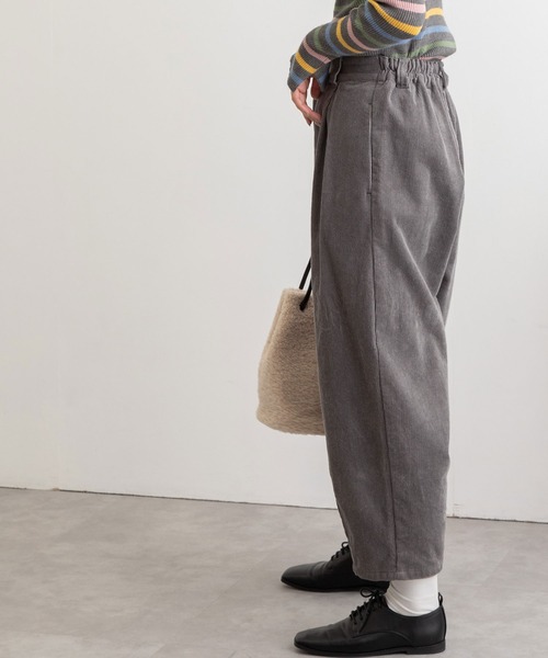 POU DOU DOU(プードゥドゥ)の「コーデュロイタックパンツ(その他パンツ・レディース・ライトグレー/アイボリー/ミント・3)」の12枚目の写真