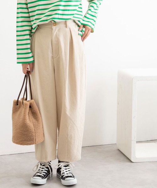 POU DOU DOU(プードゥドゥ)の「コーデュロイタックパンツ(その他パンツ・レディース・ライトグレー/アイボリー/ミント・3)」の19枚目の写真