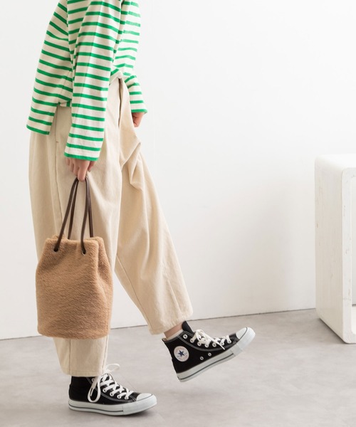 POU DOU DOU(プードゥドゥ)の「コーデュロイタックパンツ(その他パンツ・レディース・ライトグレー/アイボリー/ミント・3)」の20枚目の写真