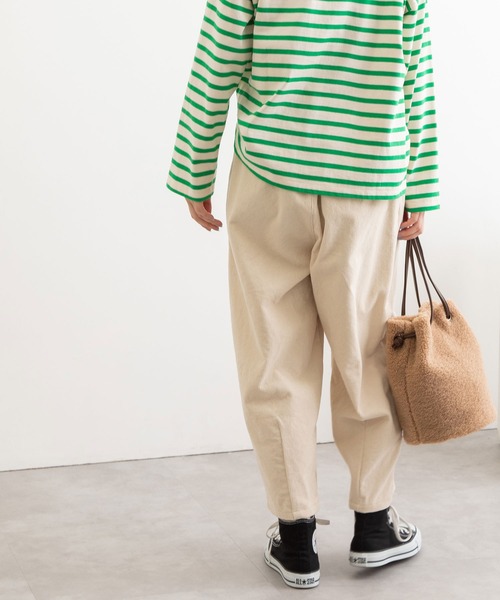 POU DOU DOU(プードゥドゥ)の「コーデュロイタックパンツ(その他パンツ・レディース・ライトグレー/アイボリー/ミント・3)」の21枚目の写真