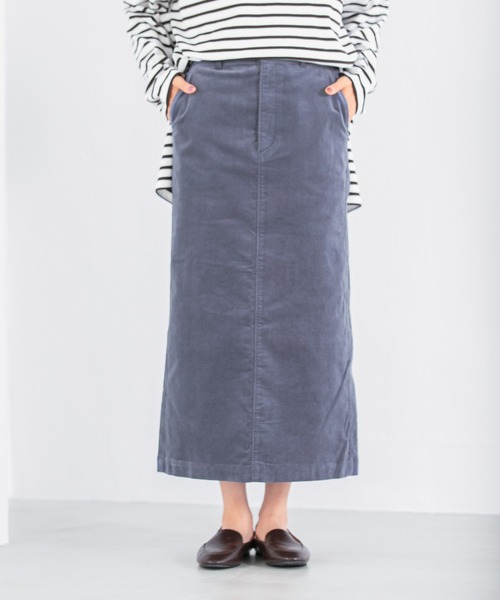 LEPSIM（レプシィム）の「ストレッチコーデュロイスカート　947918（スカート・レディース・チャコールグレー/ブルー/マスタード/グレイッシュベージュ・SMALL/MEDIUM/LARGE）」の4枚目の写真