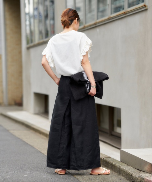 JOURNAL STANDARD（ジャーナルスタンダード）の「《追加》リネンタックキュロット◆8（その他パンツ・レディース・ブラック・34/38/36）」の4枚目の写真