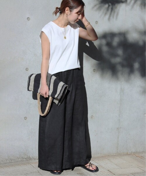 JOURNAL STANDARD（ジャーナルスタンダード）の「《追加》リネンタックキュロット◆8（その他パンツ・レディース・ブラック・34/38/36）」の6枚目の写真