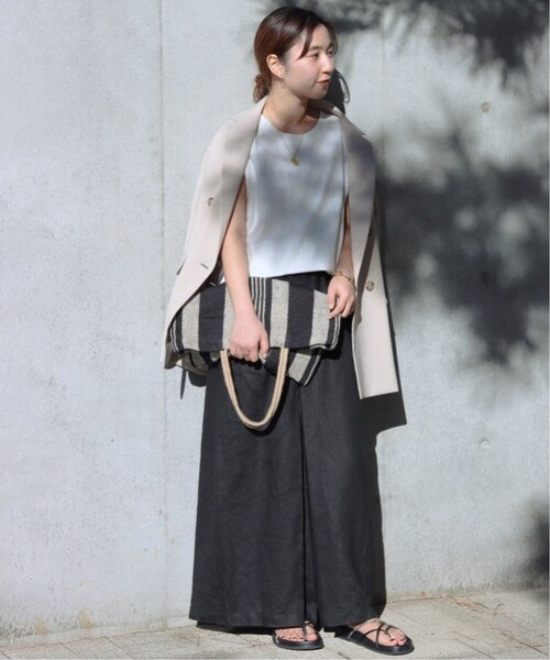 JOURNAL STANDARD リネンタックキュロット 38 ベージュ JOURNAL STANDARD パンツ 「追加」 リネンタックキュロット レディース