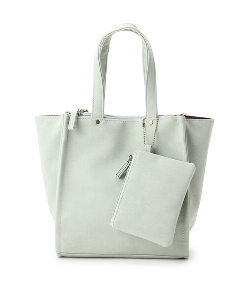 SHOO・LA・RUE（シューラルー）の「◆3層・ポーチ付スクエアトート（トートバッグ・レディース・チャコールグレー/ブラック/ナチュラル/ベージュ/ピンク系/ネイビー/ライトグリーン系・00）」の5枚目の写真