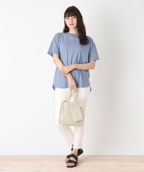 SHOO・LA・RUE（シューラルー）の「◆3層・ポーチ付スクエアトート（トートバッグ・レディース・チャコールグレー/ブラック/ナチュラル/ベージュ/ピンク系/ネイビー/ライトグリーン系・00）」の11枚目の写真