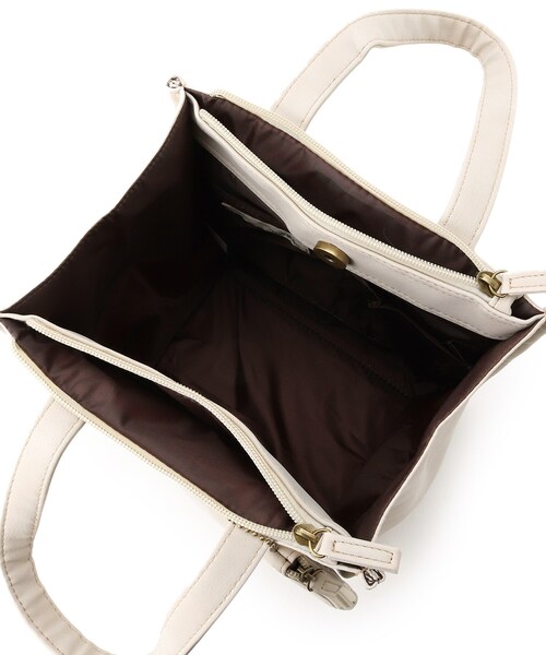 SHOO・LA・RUE（シューラルー）の「◆3層・ポーチ付スクエアトート（トートバッグ・レディース・チャコールグレー/ブラック/ナチュラル/ベージュ/ピンク系/ネイビー/ライトグリーン系・00）」の18枚目の写真