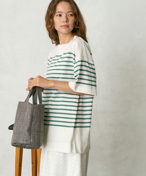 PUAL CE CIN（ピュアルセシン）の「ＱＵＩＬＴＩＮＧ　ＣＨＥＣＫ　ＴＯＴＥ（ショルダーバッグ・レディース・ネイビー/ベージュ/グレー/ブルー・FREE）」の11枚目の写真