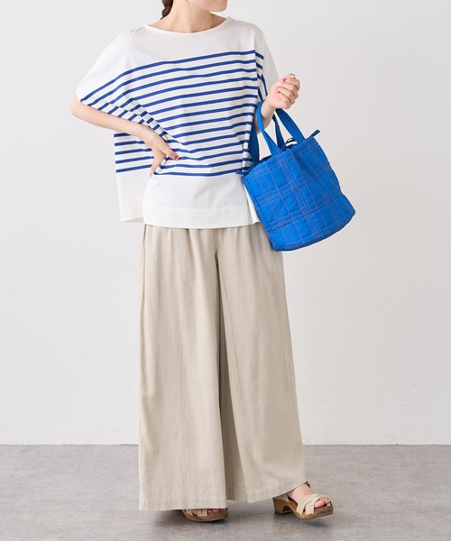 PUAL CE CIN（ピュアルセシン）の「ＱＵＩＬＴＩＮＧ　ＣＨＥＣＫ　ＴＯＴＥ（ショルダーバッグ・レディース・ネイビー/ベージュ/グレー/ブルー・FREE）」の20枚目の写真