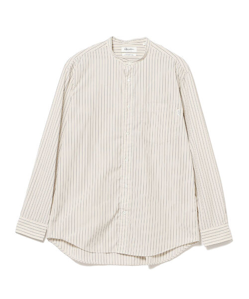 GYMPHLEX（ジムフレックス）の「GYMPHLEX / ストライプ バンドカラーシャツ（シャツ/ブラウス・メンズ・ホワイト/ロイヤルブルー・MEDIUM/LARGE）」の3枚目の写真