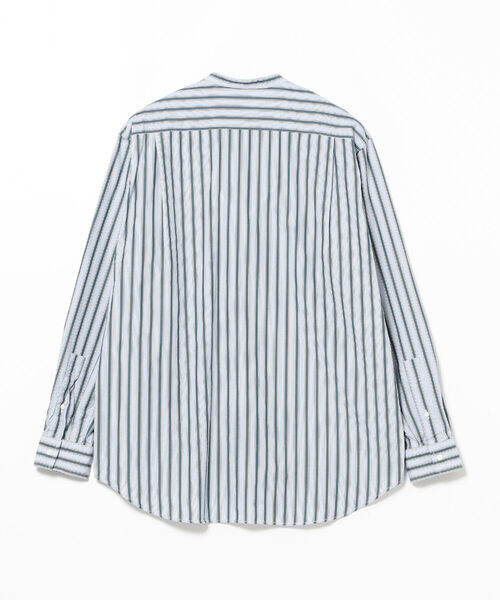 GYMPHLEX（ジムフレックス）の「GYMPHLEX / ストライプ バンドカラーシャツ（シャツ/ブラウス・メンズ・ホワイト/ロイヤルブルー・MEDIUM/LARGE）」の8枚目の写真