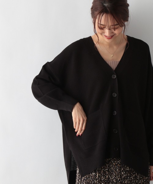 GLOBAL WORK（グローバルワーク）の「ユルリラックスカーディガン/957968（カーディガン/ボレロ・レディース・アイボリー/ブラック/ラベンダー・FREE）」の2枚目の写真