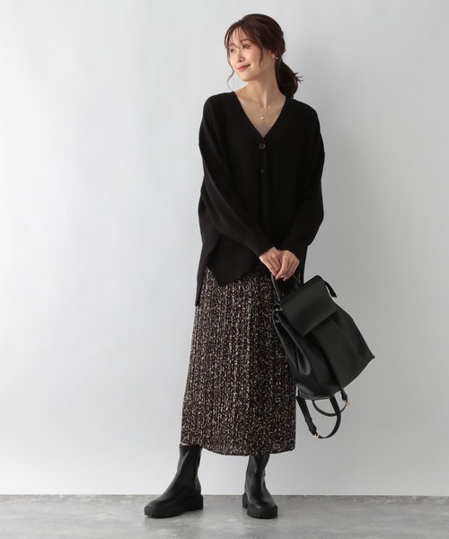 GLOBAL WORK（グローバルワーク）の「ユルリラックスカーディガン/957968（カーディガン/ボレロ・レディース・アイボリー/ブラック/ラベンダー・FREE）」の7枚目の写真