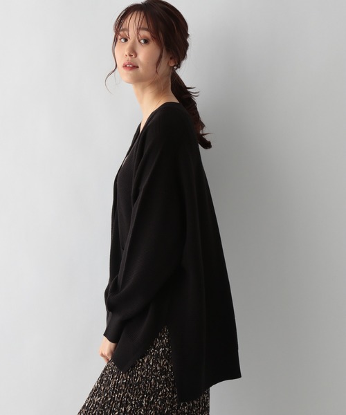 GLOBAL WORK（グローバルワーク）の「ユルリラックスカーディガン/957968（カーディガン/ボレロ・レディース・アイボリー/ブラック/ラベンダー・FREE）」の8枚目の写真