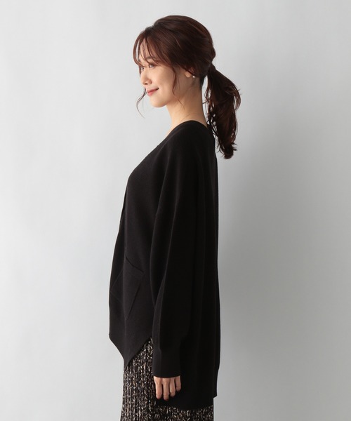 GLOBAL WORK（グローバルワーク）の「ユルリラックスカーディガン/957968（カーディガン/ボレロ・レディース・アイボリー/ブラック/ラベンダー・FREE）」の13枚目の写真