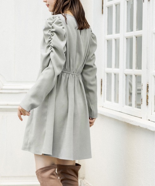 OLIVE des OLIVE（オリーブデオリーブ）の「【WEB限定】パワショルミニワンピース（ワンピース・レディース・ブラック/サックスブルー/ボルドー・FREE）」の5枚目の写真