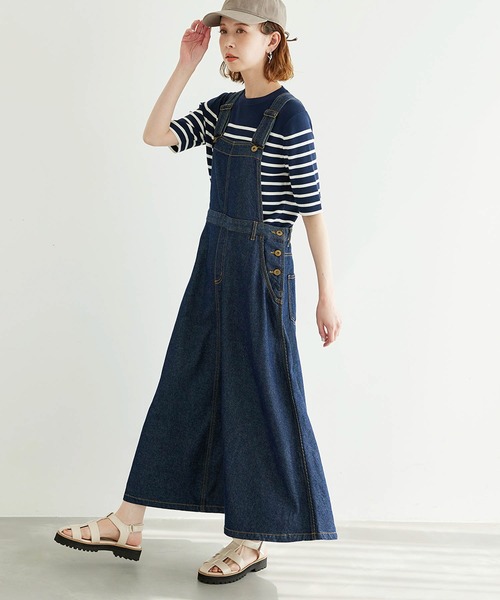 ROPE' PICNIC（ロペピクニック）の「【WEB限定】デニムジャンパースカート（ジャンパースカート・レディース・ブラック/ネイビー/ホワイト・38）」の3枚目の写真