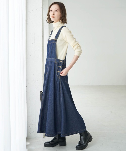 ROPE' PICNIC（ロペピクニック）の「【WEB限定】デニムジャンパースカート（ジャンパースカート・レディース・ブラック/ネイビー/ホワイト・38）」の19枚目の写真