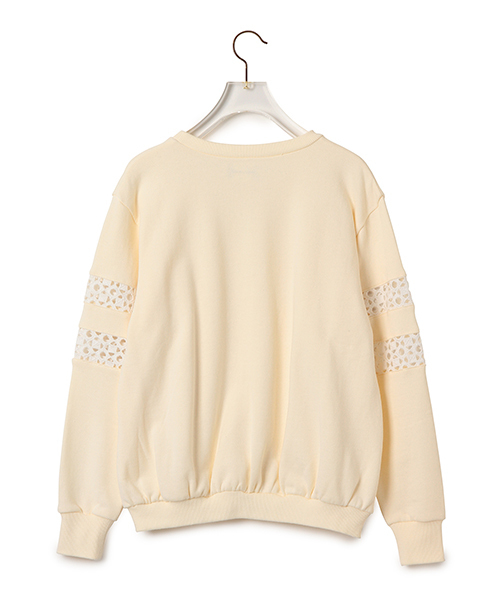 CAROLINA GLASER（カロリナ グレイサー）の「CAROLINA GLASER / レーシーライントップス（スウェット・レディース・クリーム/ネイビー・ONE SIZE）」の11枚目の写真