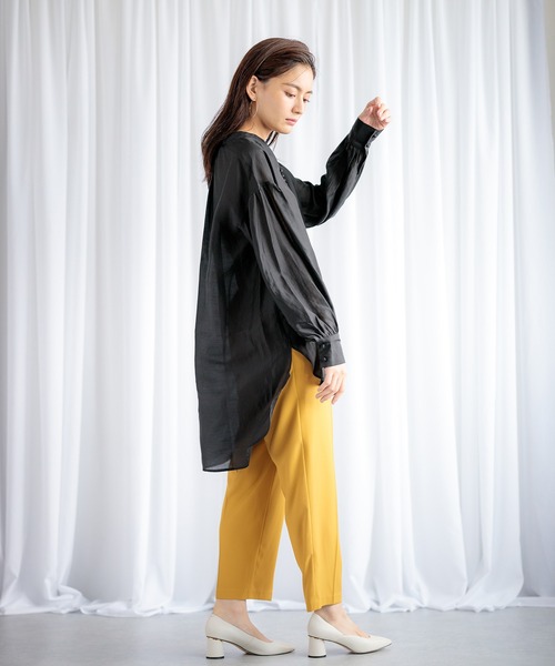 ENNEA(エンネア)の「【2021AW・手洗いできる】ソフトオーガンジーロングブラウス(シャツ/ブラウス・レディース・ブラック/ベージュ/ブルー・38)」の13枚目の写真