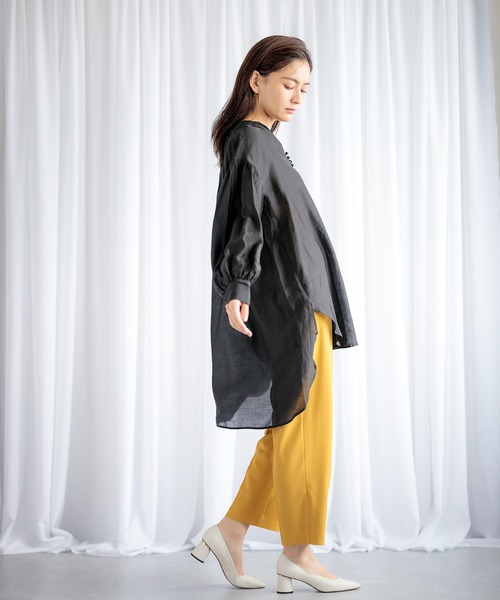 ENNEA(エンネア)の「【2021AW・手洗いできる】ソフトオーガンジーロングブラウス(シャツ/ブラウス・レディース・ブラック/ベージュ/ブルー・38)」の6枚目の写真