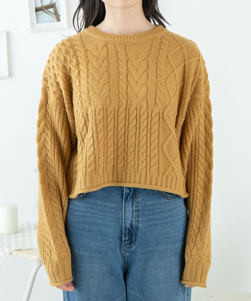 WEGO（ウィゴー）の「WEGO/2WAYパッチワークニット（ニット/セーター・レディース・オフホワイト/イエロー系その他2・FREE）」の10枚目の写真