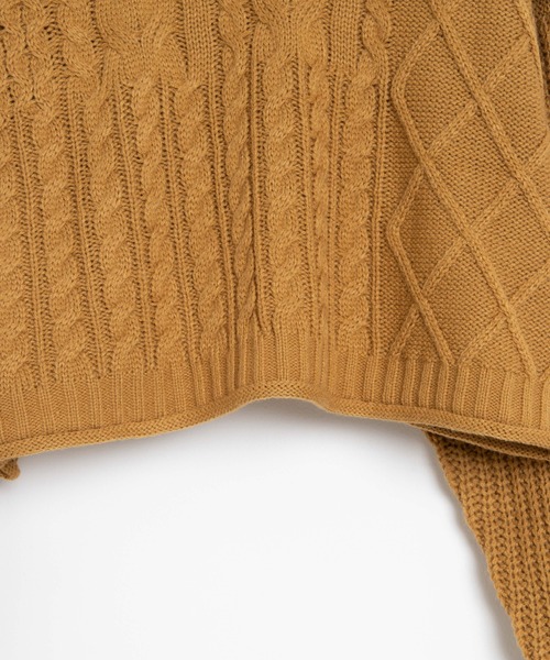 WEGO（ウィゴー）の「WEGO/2WAYパッチワークニット（ニット/セーター・レディース・オフホワイト/イエロー系その他2・FREE）」の16枚目の写真