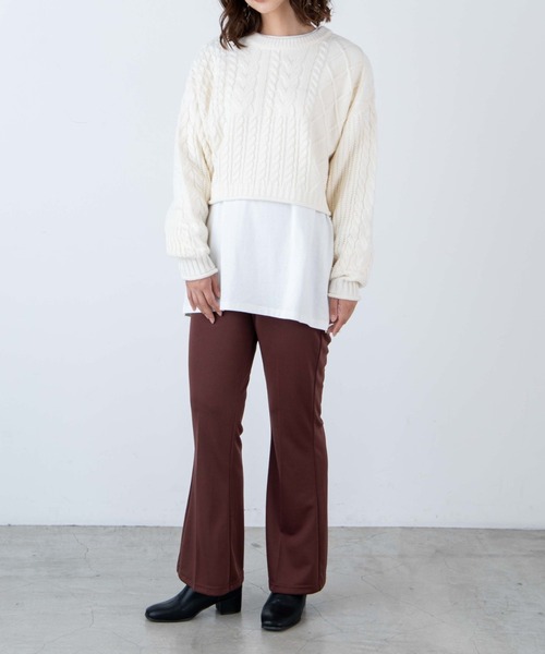 WEGO（ウィゴー）の「WEGO/2WAYパッチワークニット（ニット/セーター・レディース・オフホワイト/イエロー系その他2・FREE）」の4枚目の写真