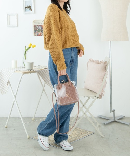 WEGO（ウィゴー）の「WEGO/2WAYパッチワークニット（ニット/セーター・レディース・オフホワイト/イエロー系その他2・FREE）」の6枚目の写真