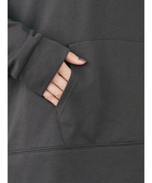 Green　Parks（グリーンパークス）の「Z 裾フェイクパーカーチュニック＊（パーカー・レディース・チャコールグレー/ベージュ/ダークカーキ・FREE）」の10枚目の写真