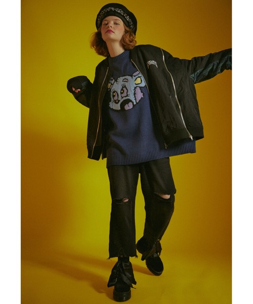 Candy Stripper（キャンディストリッパー）の「CHECK COMBINED DENIM パンツ（デニムパンツ・レディース・ブラック/インディゴブルー・2/1）」の18枚目の写真