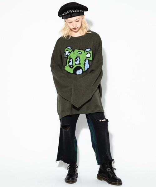 Candy Stripper（キャンディストリッパー）の「CHECK COMBINED DENIM パンツ（デニムパンツ・レディース・ブラック/インディゴブルー・2/1）」の16枚目の写真